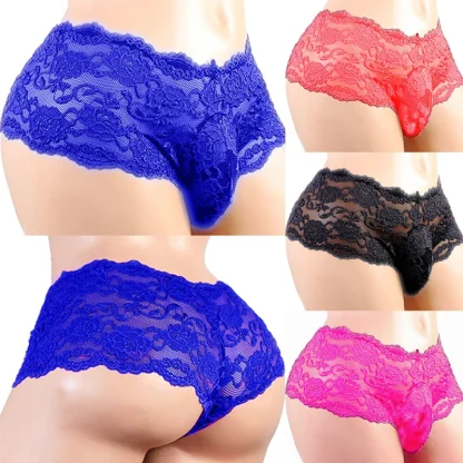Floral Pattern Sheer Lace Panties - Image 7
