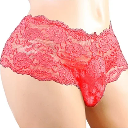 Floral Pattern Sheer Lace Panties - Image 4