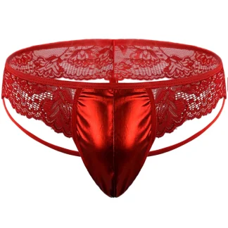 Shiny Lace Bold Multi Strap Thong