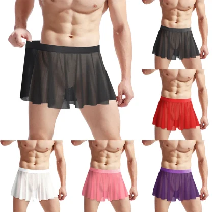 See-through Pleated Mini Skirt - Image 15